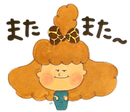 Girl with giraffe ribbon sticker #13970922