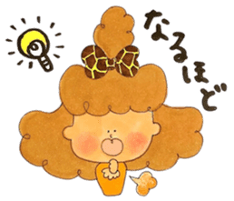 Girl with giraffe ribbon sticker #13970923