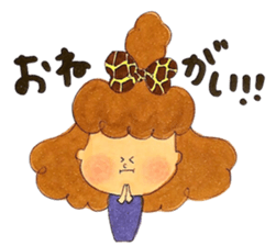 Girl with giraffe ribbon sticker #13970924