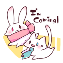 Usually,cat and rabbit sticker #13974704