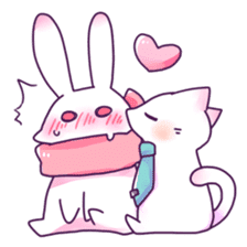 Usually,cat and rabbit sticker #13974732