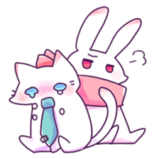 Usually,cat and rabbit sticker #13974733