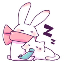 Usually,cat and rabbit sticker #13974735