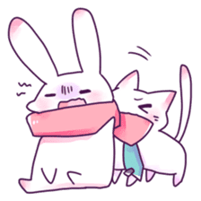 Usually,cat and rabbit sticker #13974736