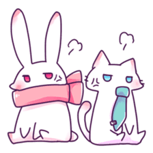 Usually,cat and rabbit sticker #13974737
