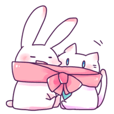 Usually,cat and rabbit sticker #13974739