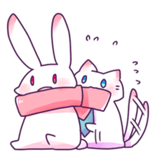 Usually,cat and rabbit sticker #13974741