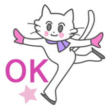 White Cat figure skater sticker #13975153