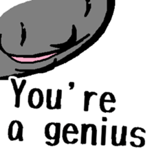 The considerate man with a sinister face sticker #13977160