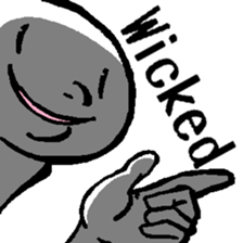 The considerate man with a sinister face sticker #13977163