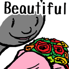 The considerate man with a sinister face sticker #13977178