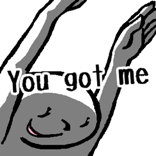 The considerate man with a sinister face sticker #13977183