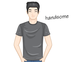 A young man in a gray shirt sticker #13984132