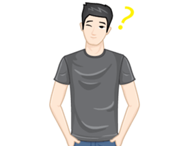 A young man in a gray shirt sticker #13984133