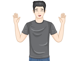 A young man in a gray shirt sticker #13984141