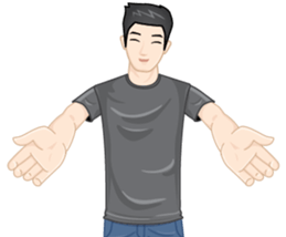 A young man in a gray shirt sticker #13984145