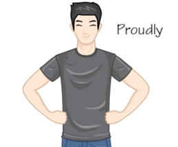 A young man in a gray shirt sticker #13984153