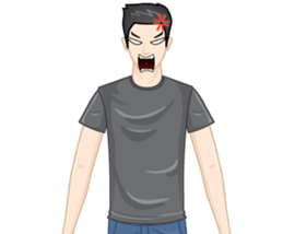 A young man in a gray shirt sticker #13984154