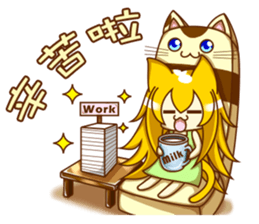 Cat Girl go around anywhere 2~Daily life sticker #13989576