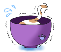 Bowl of cat sticker #13990811