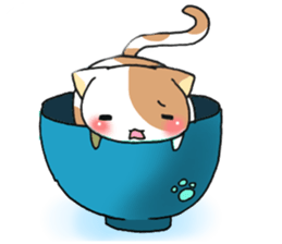Bowl of cat sticker #13990813