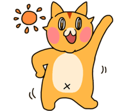 Fun friends of orange cat and white cat2 sticker #13991150