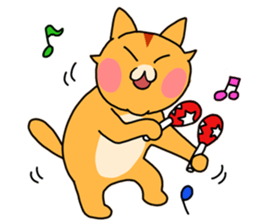 Fun friends of orange cat and white cat2 sticker #13991153