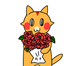 Fun friends of orange cat and white cat2 sticker #13991155