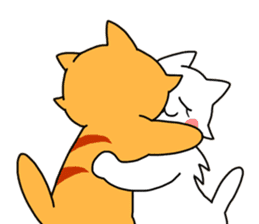 Fun friends of orange cat and white cat2 sticker #13991156
