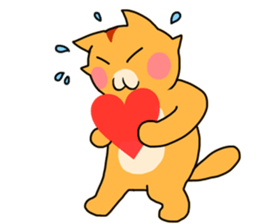 Fun friends of orange cat and white cat2 sticker #13991159