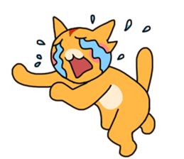 Fun friends of orange cat and white cat2 sticker #13991160