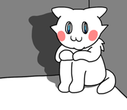 Fun friends of orange cat and white cat2 sticker #13991164