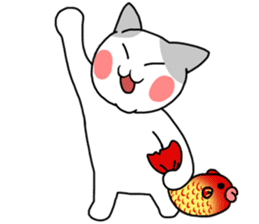 Fun friends of orange cat and white cat2 sticker #13991179