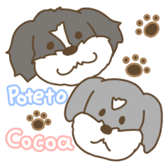 Poteto and Cocoa dog Sticker