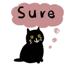 Sticker of black cats sticker #13994117