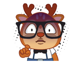 Dear Hipster Deer - Animated sticker #13995717
