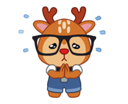 Dear Hipster Deer - Animated sticker #13995720