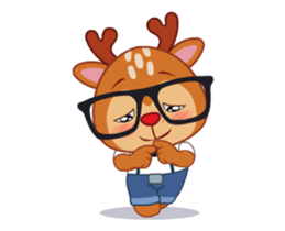 Dear Hipster Deer - Animated sticker #13995722