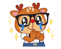 Dear Hipster Deer - Animated sticker #13995723
