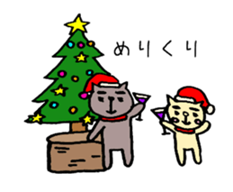 Cat Sticker.winter version. sticker #13995902