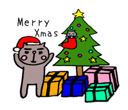 Cat Sticker.winter version. sticker #13995904