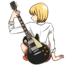 Electric guitar girl R1 sticker #14000394