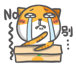 Cat with chicken Wonderful day sticker #14002558