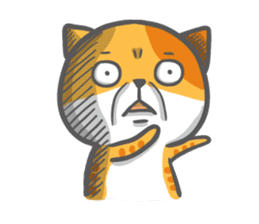 Cat with chicken Wonderful day sticker #14002568