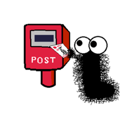 Mr Hairy caterpillar and New Year sticker #14003137