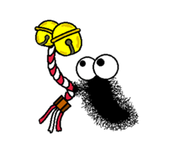 Mr Hairy caterpillar and New Year sticker #14003140