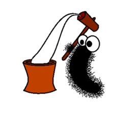 Mr Hairy caterpillar and New Year sticker #14003157