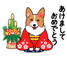 Pembroke Welsh Corgi and good friends 2 sticker #14004364