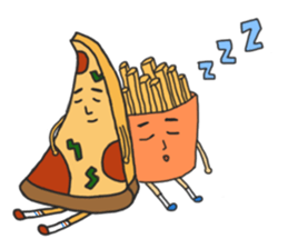 Pizza xi and French fries xi sticker #14004602