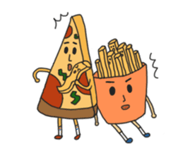 Pizza xi and French fries xi sticker #14004605